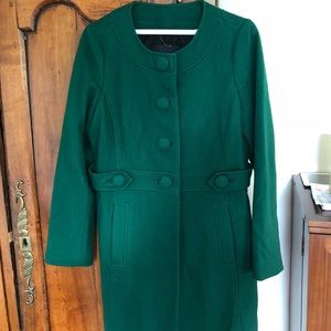 Green wool coat. Size M